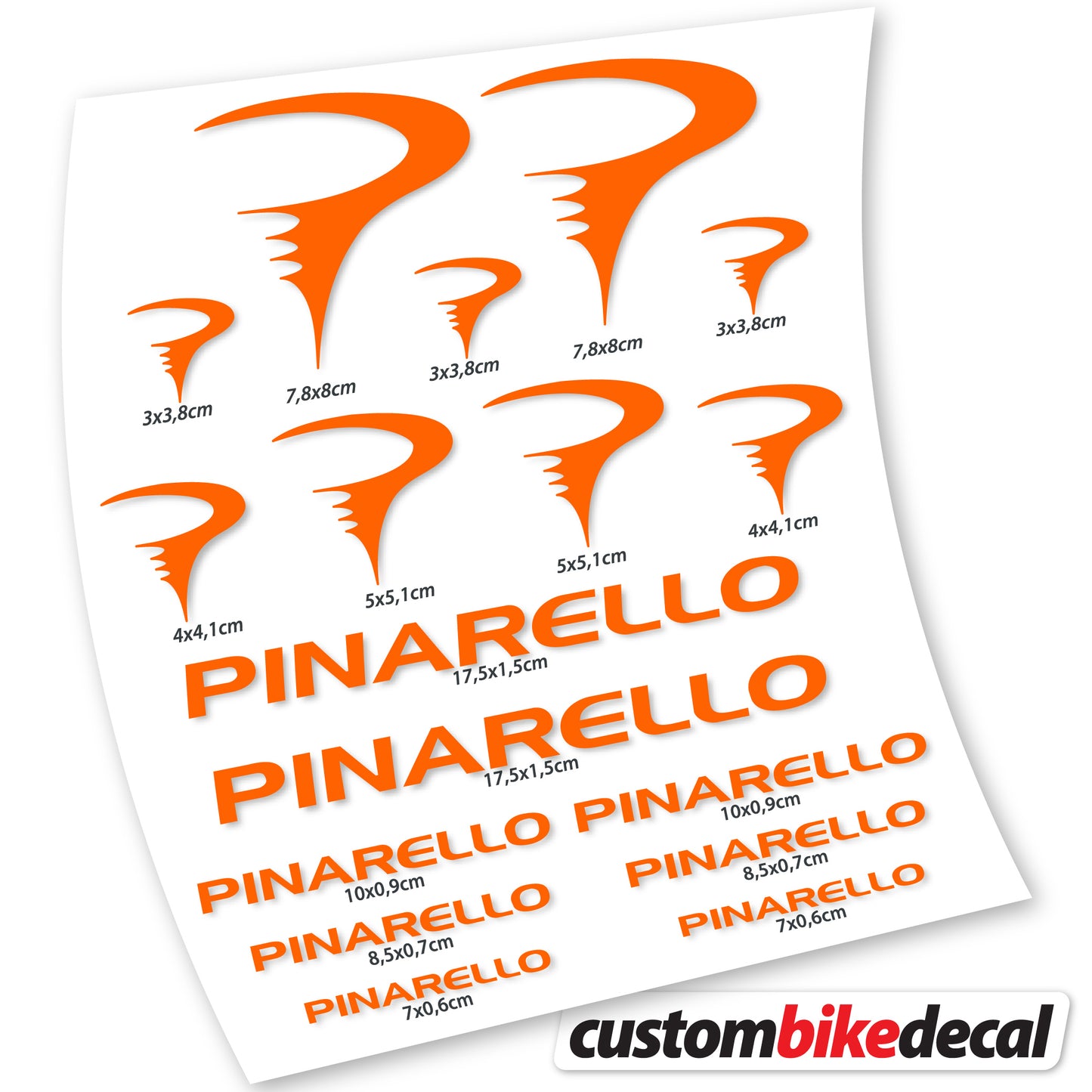 Aufkleber Pinarello, Rahmenaufkleber Vinyl
