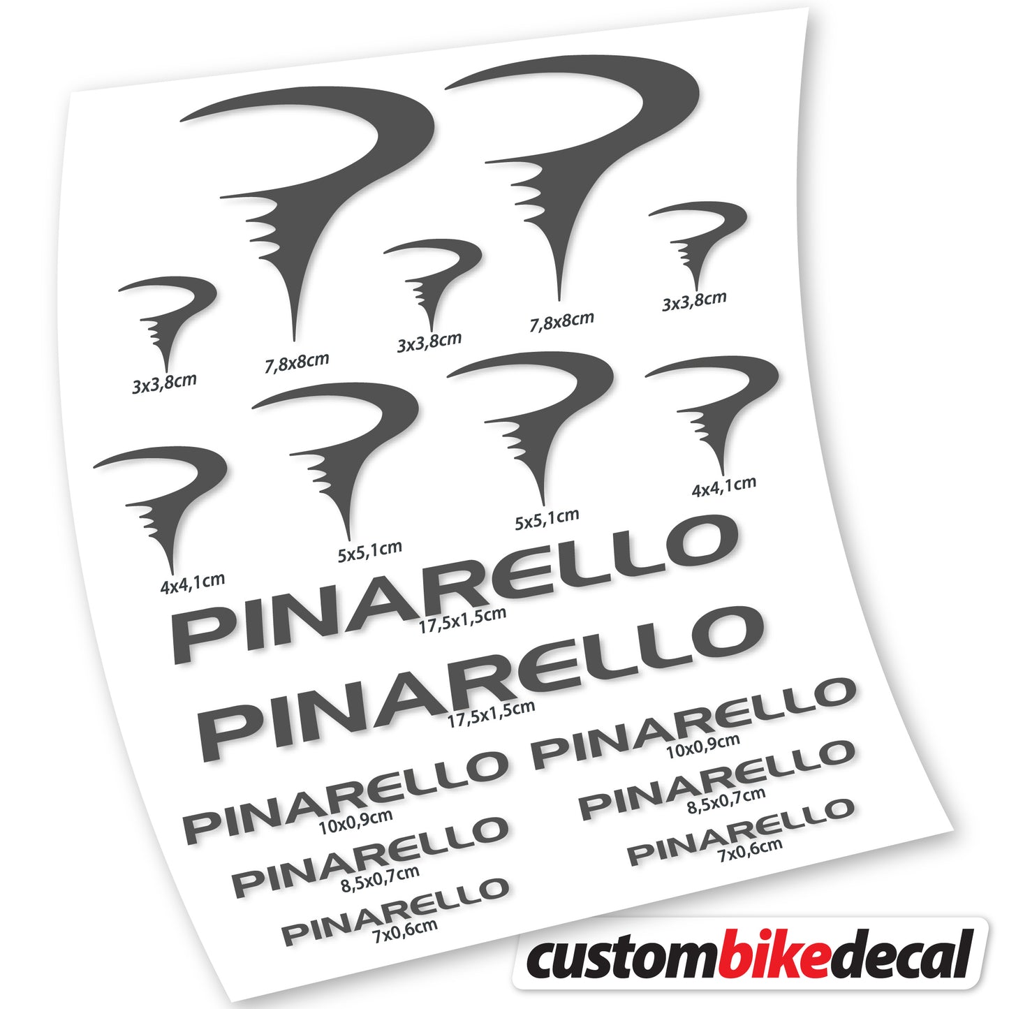 Aufkleber Pinarello, Rahmenaufkleber Vinyl