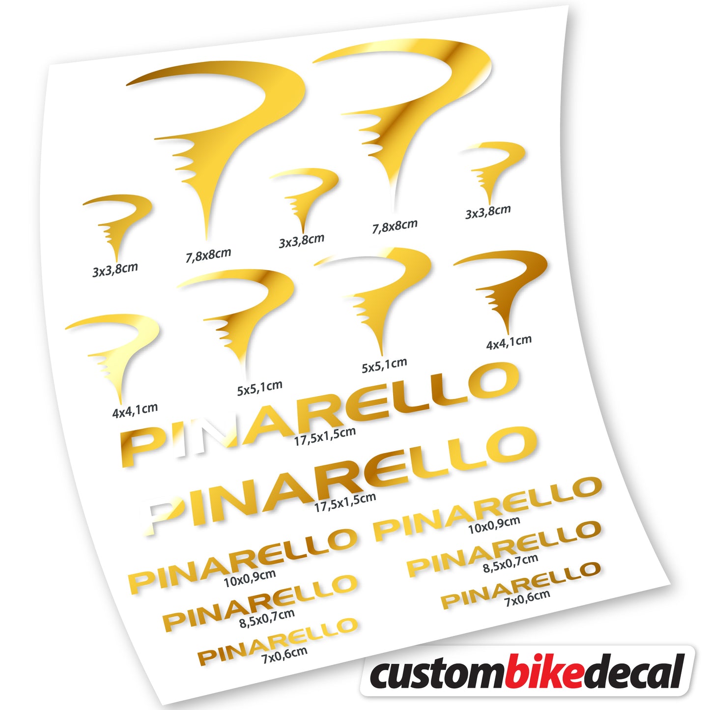 Aufkleber Pinarello, Rahmenaufkleber Vinyl