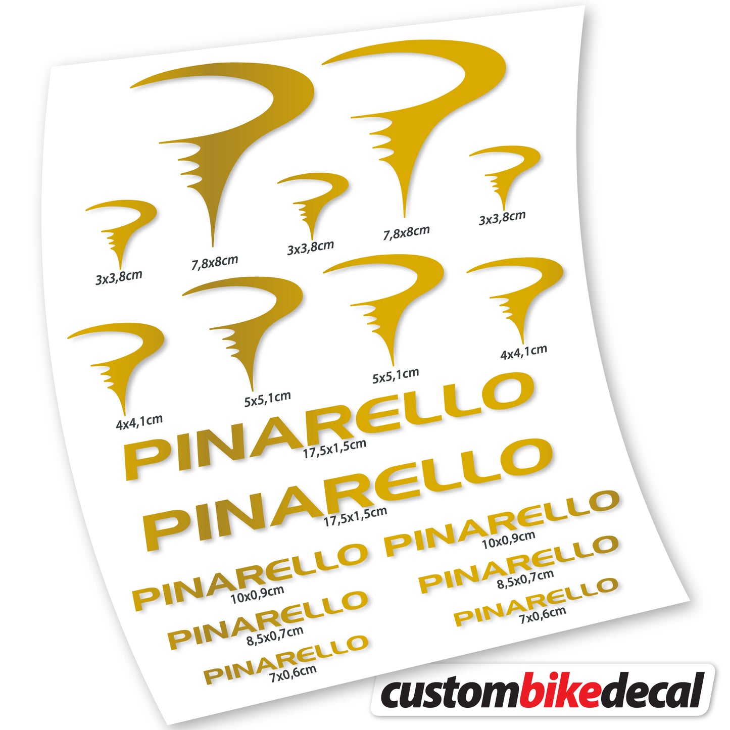 Aufkleber Pinarello, Rahmenaufkleber Vinyl