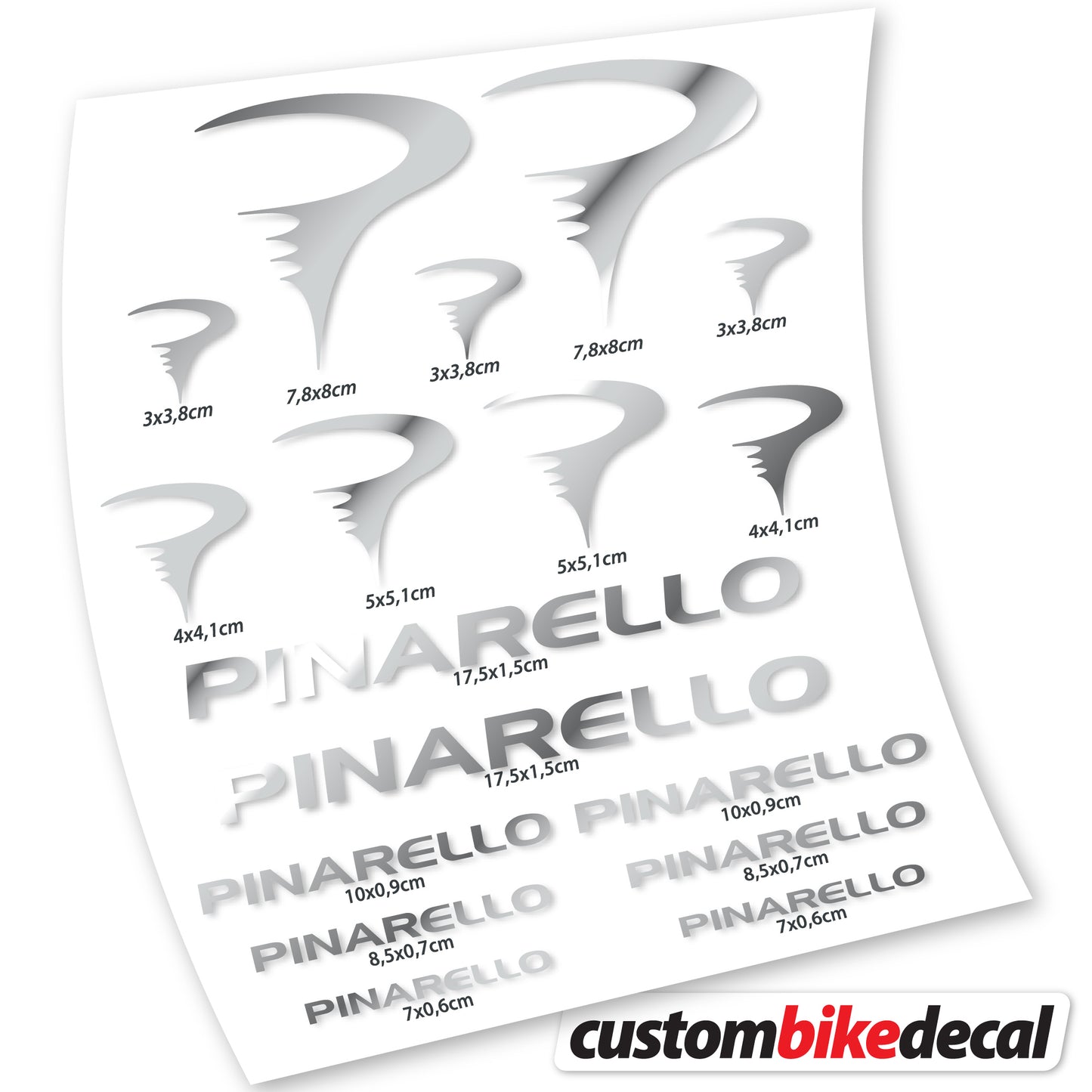 Aufkleber Pinarello, Rahmenaufkleber Vinyl