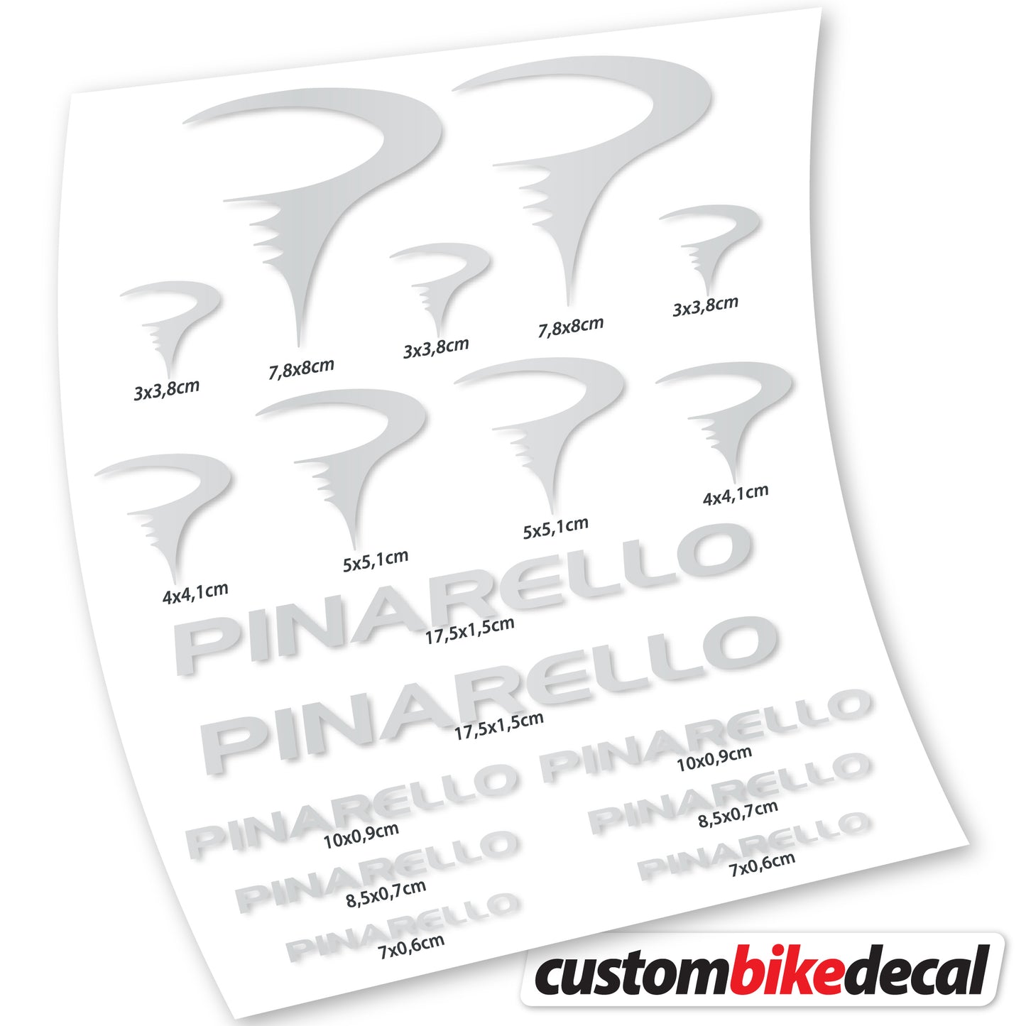 Aufkleber Pinarello, Rahmenaufkleber Vinyl