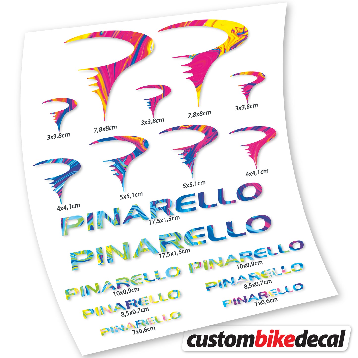 Aufkleber Pinarello, Rahmenaufkleber Vinyl
