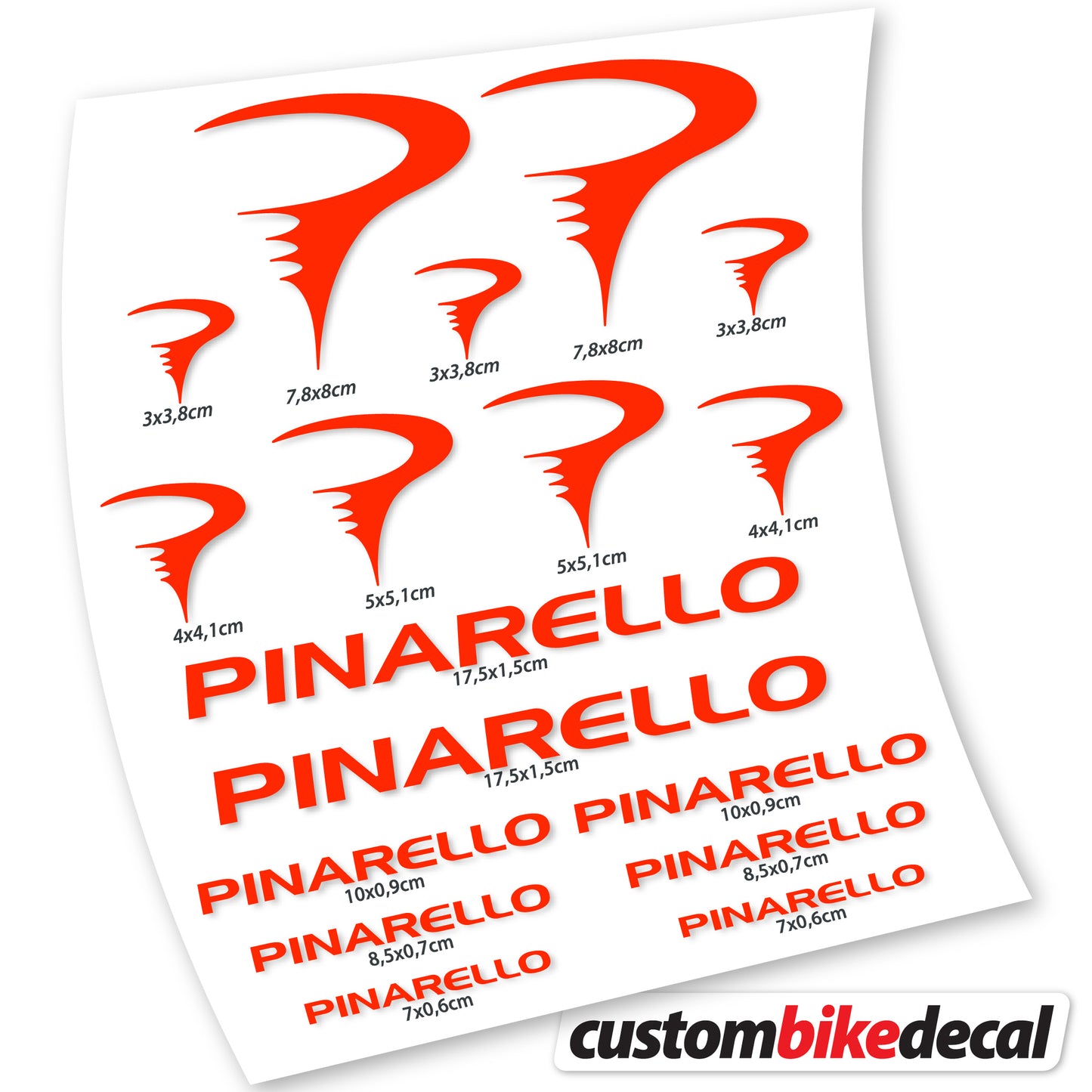 Aufkleber Pinarello, Rahmenaufkleber Vinyl