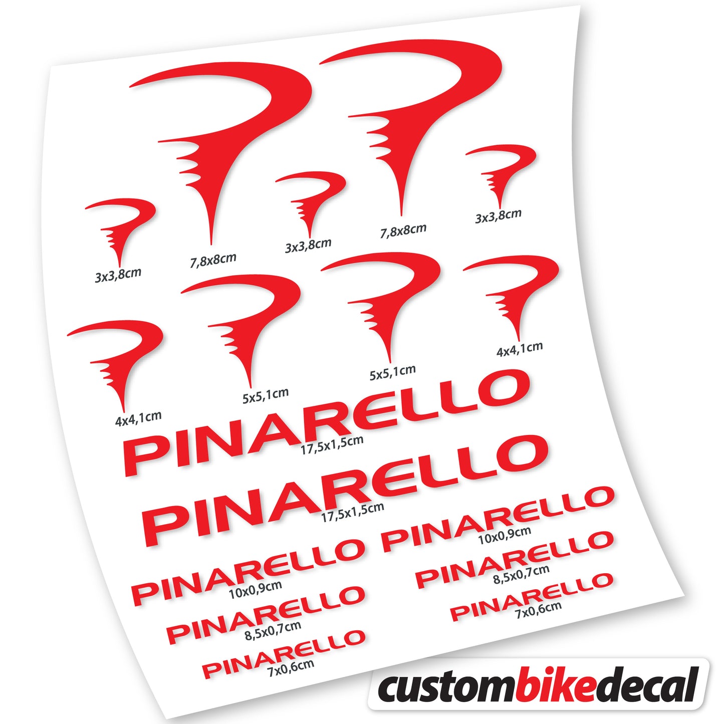 Aufkleber Pinarello, Rahmenaufkleber Vinyl