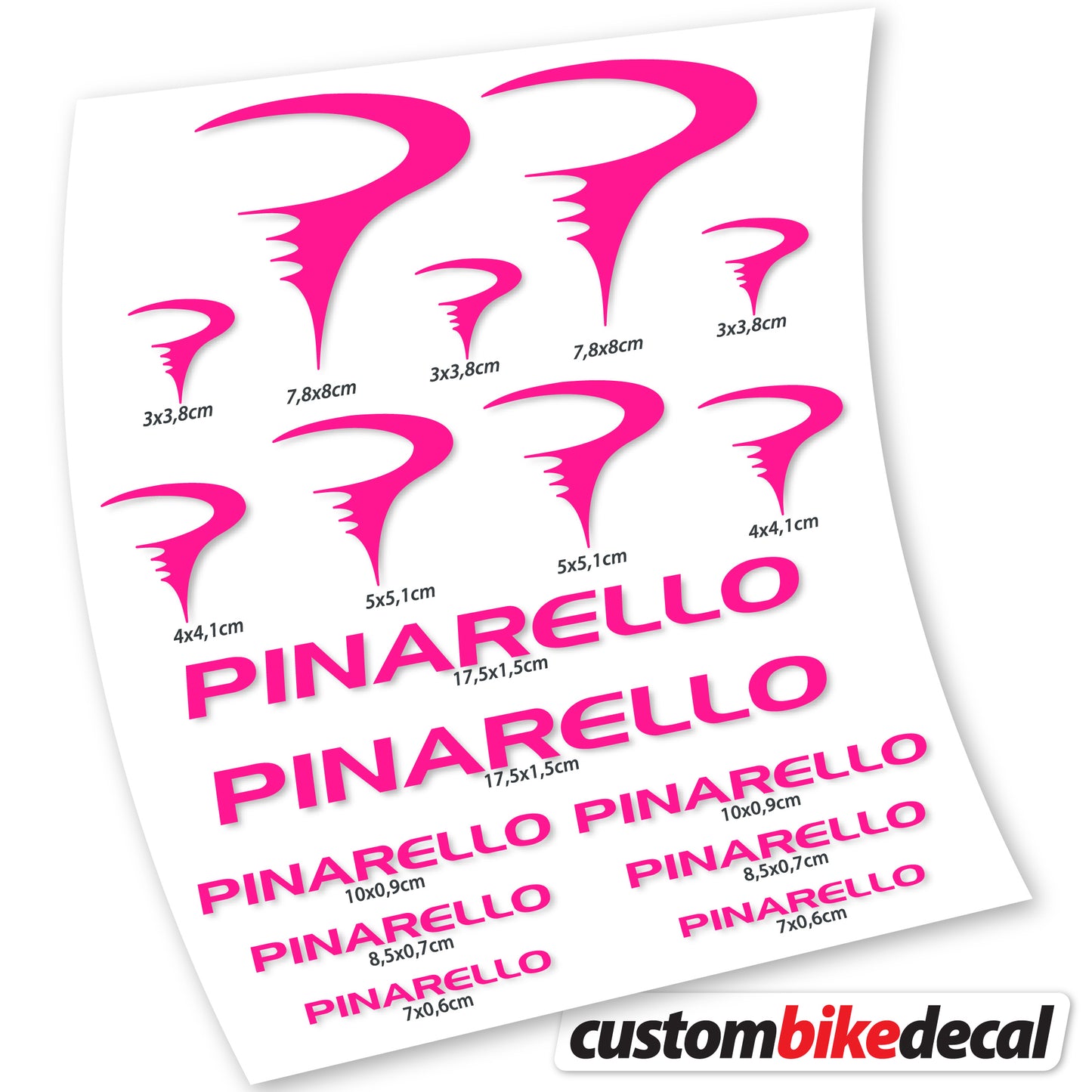 Aufkleber Pinarello, Rahmenaufkleber Vinyl