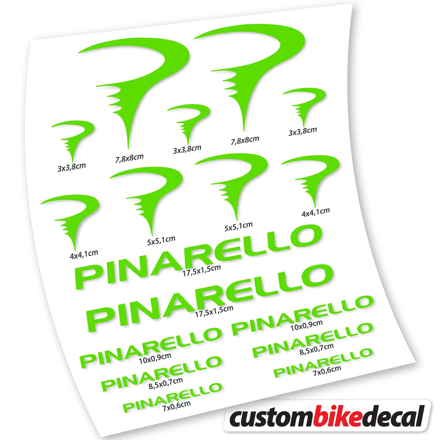 Aufkleber Pinarello, Rahmenaufkleber Vinyl