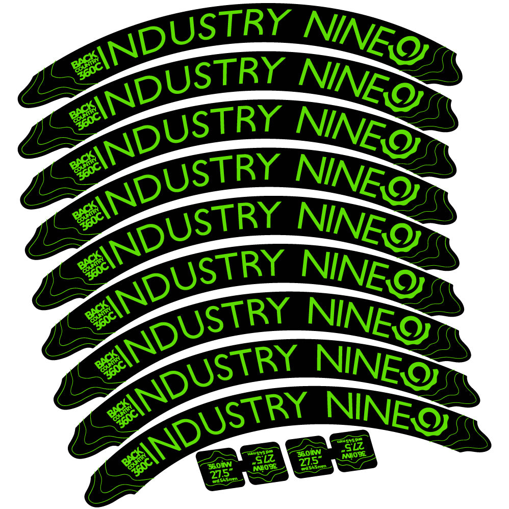 Decal Industry Nine Back Country 360 Carbon Mountain Wheel Bike sticker vinyl