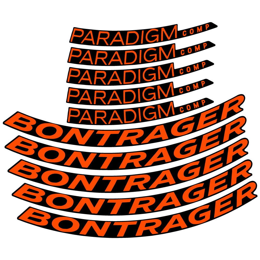 Aufkleber Bontrager Paradigm Comp TLR Disc 2022, Rennradrad 22mm, Sticker Vinyl