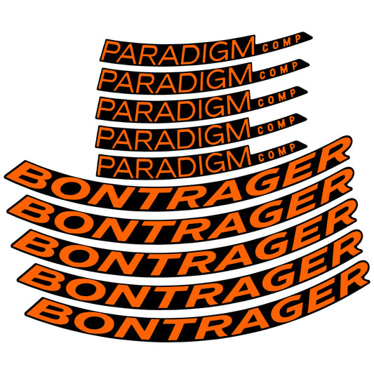 Orange decal for Bontrager Paradigm Comp TLR Disc 2022 road wheel 22mm – bike sticker vinyl