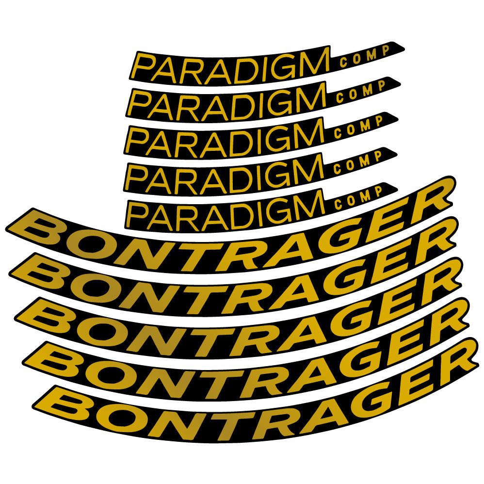 Aufkleber Bontrager Paradigm Comp TLR Disc 2022, Rennradrad 22mm, Sticker Vinyl
