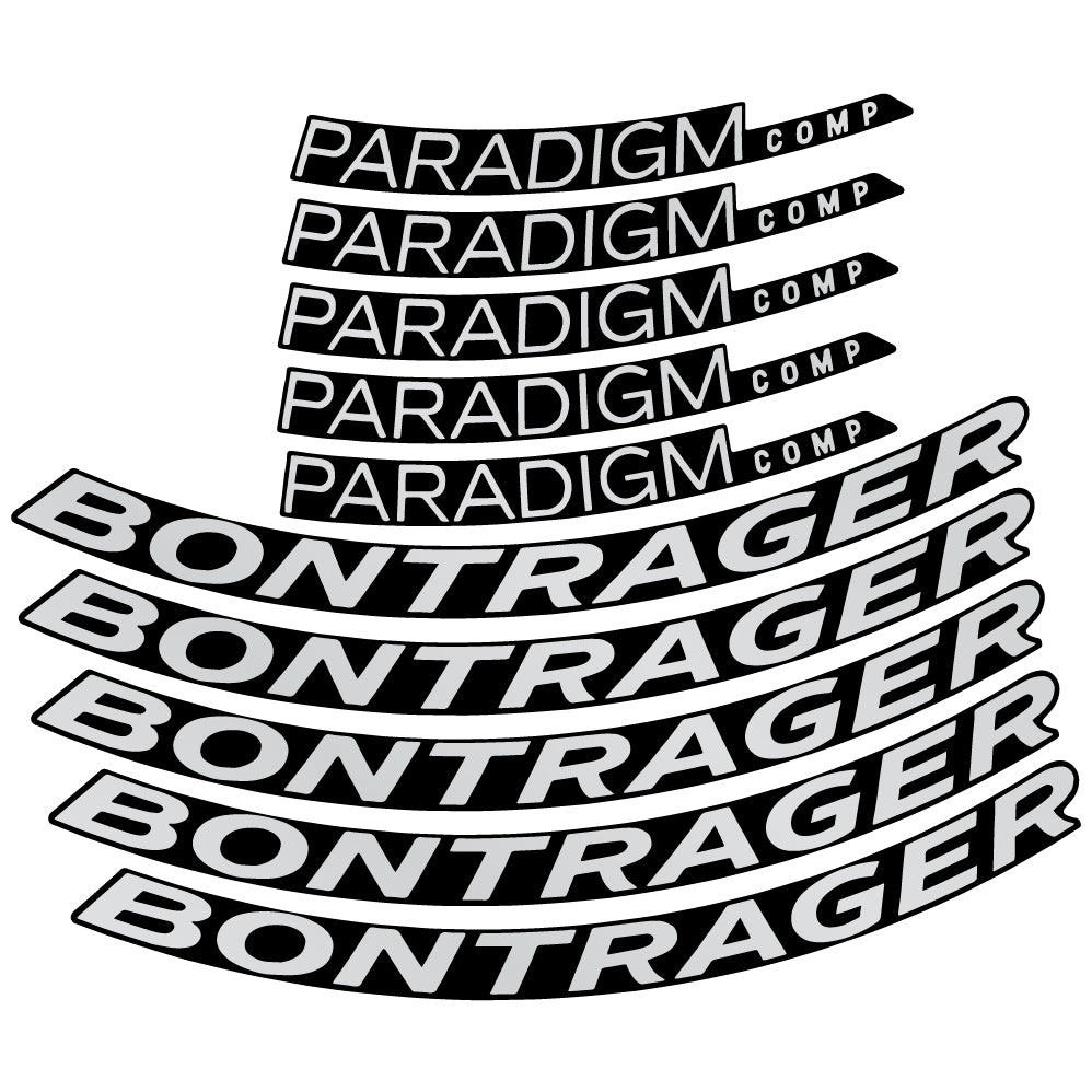 Aufkleber Bontrager Paradigm Comp TLR Disc 2022, Rennradrad 22mm, Sticker Vinyl