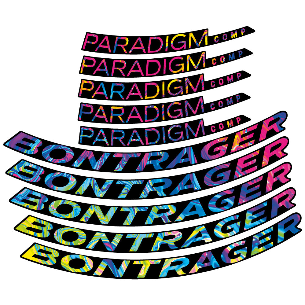 Aufkleber Bontrager Paradigm Comp TLR Disc 2022, Rennradrad 22mm, Sticker Vinyl