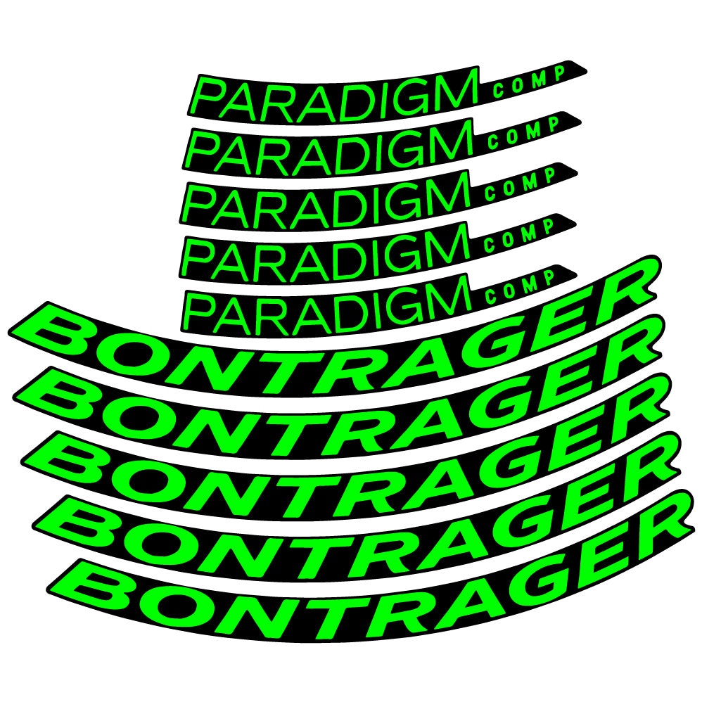 Aufkleber Bontrager Paradigm Comp TLR Disc 2022, Rennradrad 22mm, Sticker Vinyl
