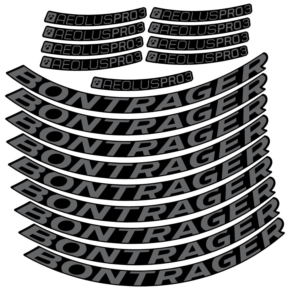 Aufkleber Bontrager Aeolus Pro 3 TLR, Rennradrad 34 mm, Vinyl-Aufkleber