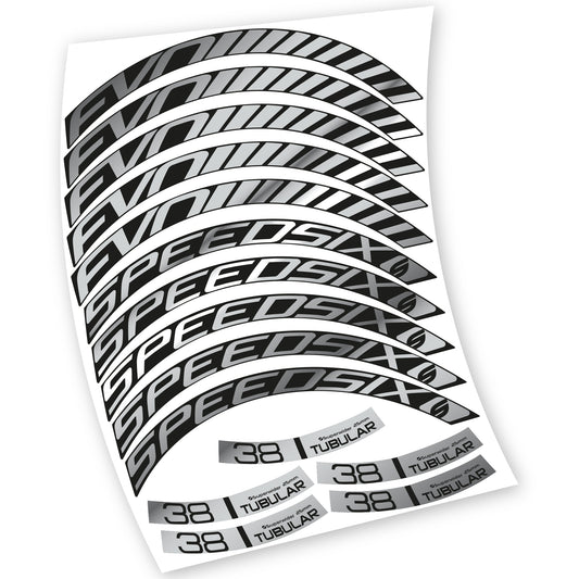 Chrome Silver decal for Speedsix Evo 38. road wheel – bike sticker vinyl