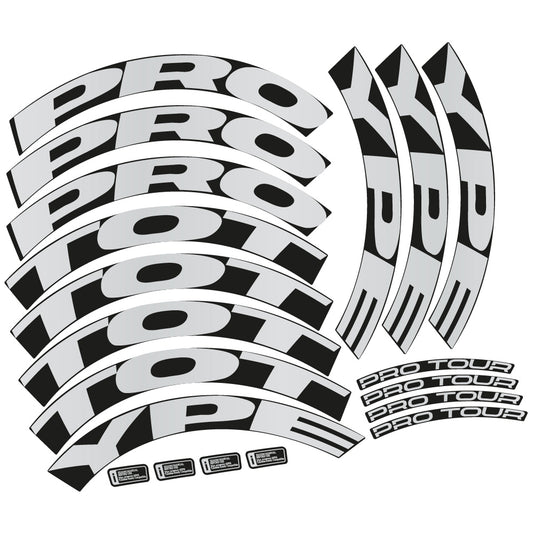 Light Silver decal for Proto. Pro Tour Disc custom design profile 50 road wheel – bike sticker vinyl