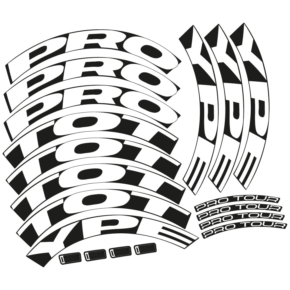 Aufkleber Proto. Pro Tour Disc Custom Design, Road Wheel Profil 50, Sticker Vinyl