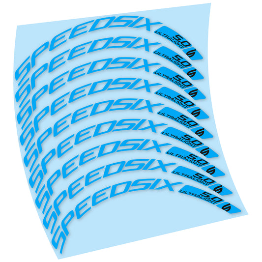 Sky Blue decal for Speedsix Ultralight 5.0 road wheel – bike sticker vinyl