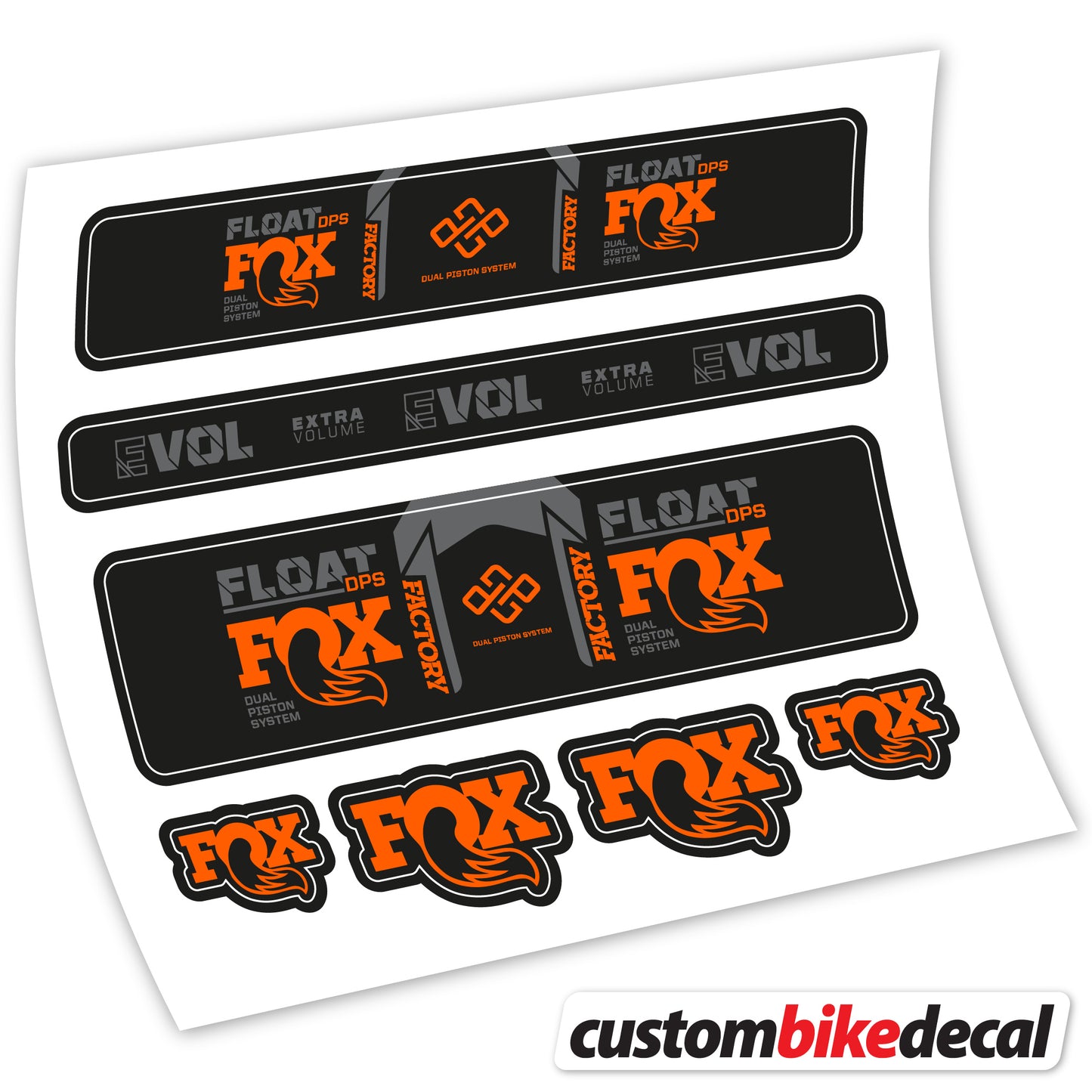 Aufkleber Fox Float Factory DPS 2022, Fahrradgabel Sticker Vinyl