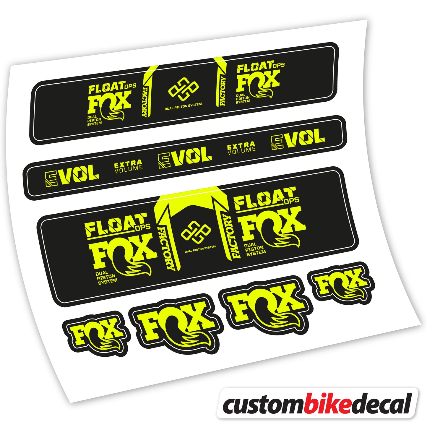 Aufkleber Fox Float Factory DPS 2022, Fahrradgabel Sticker Vinyl
