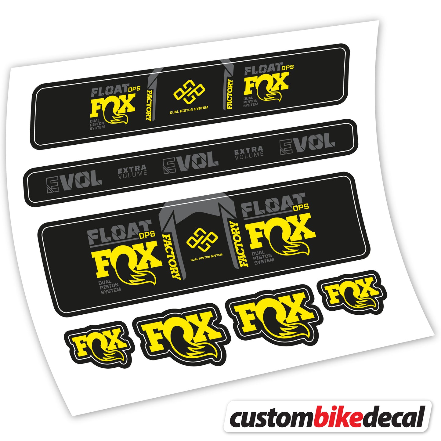 Aufkleber Fox Float Factory DPS 2022, Fahrradgabel Sticker Vinyl