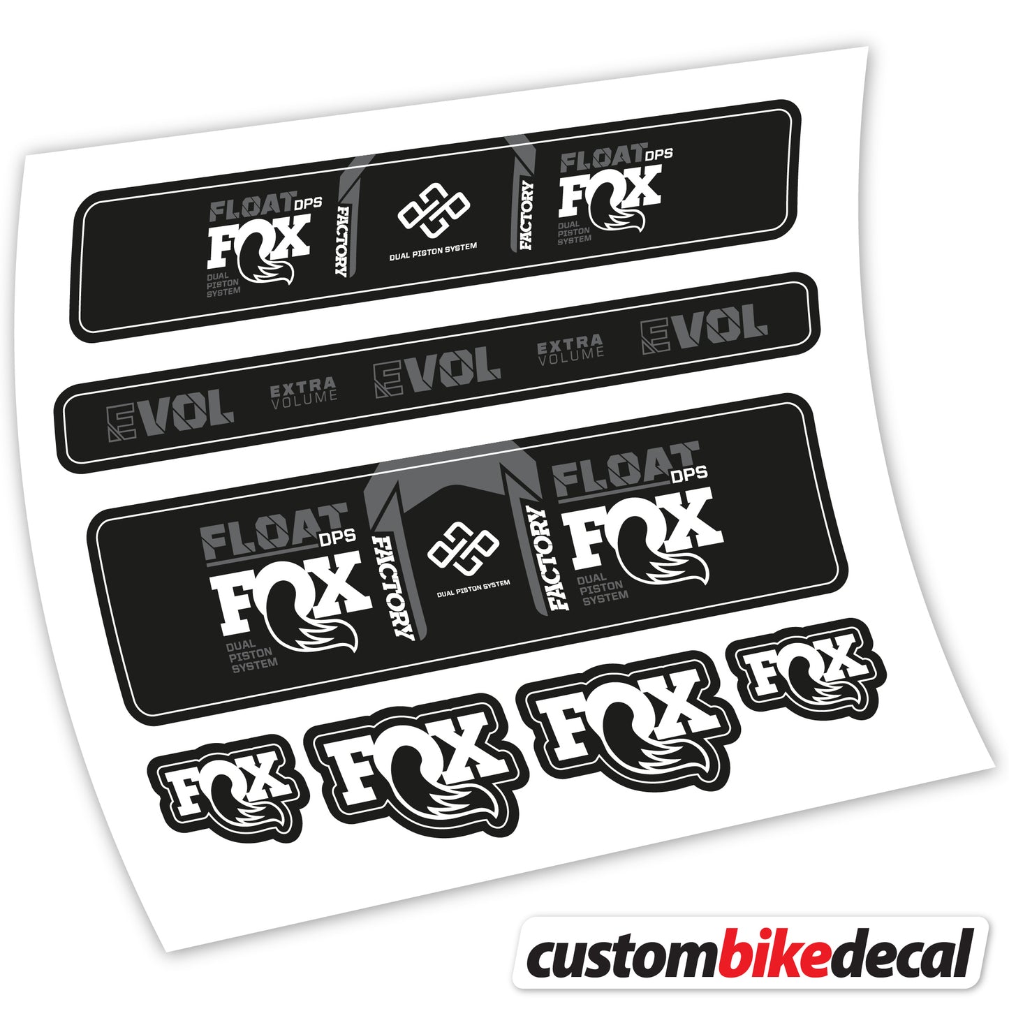 Aufkleber Fox Float Factory DPS 2022, Fahrradgabel Sticker Vinyl