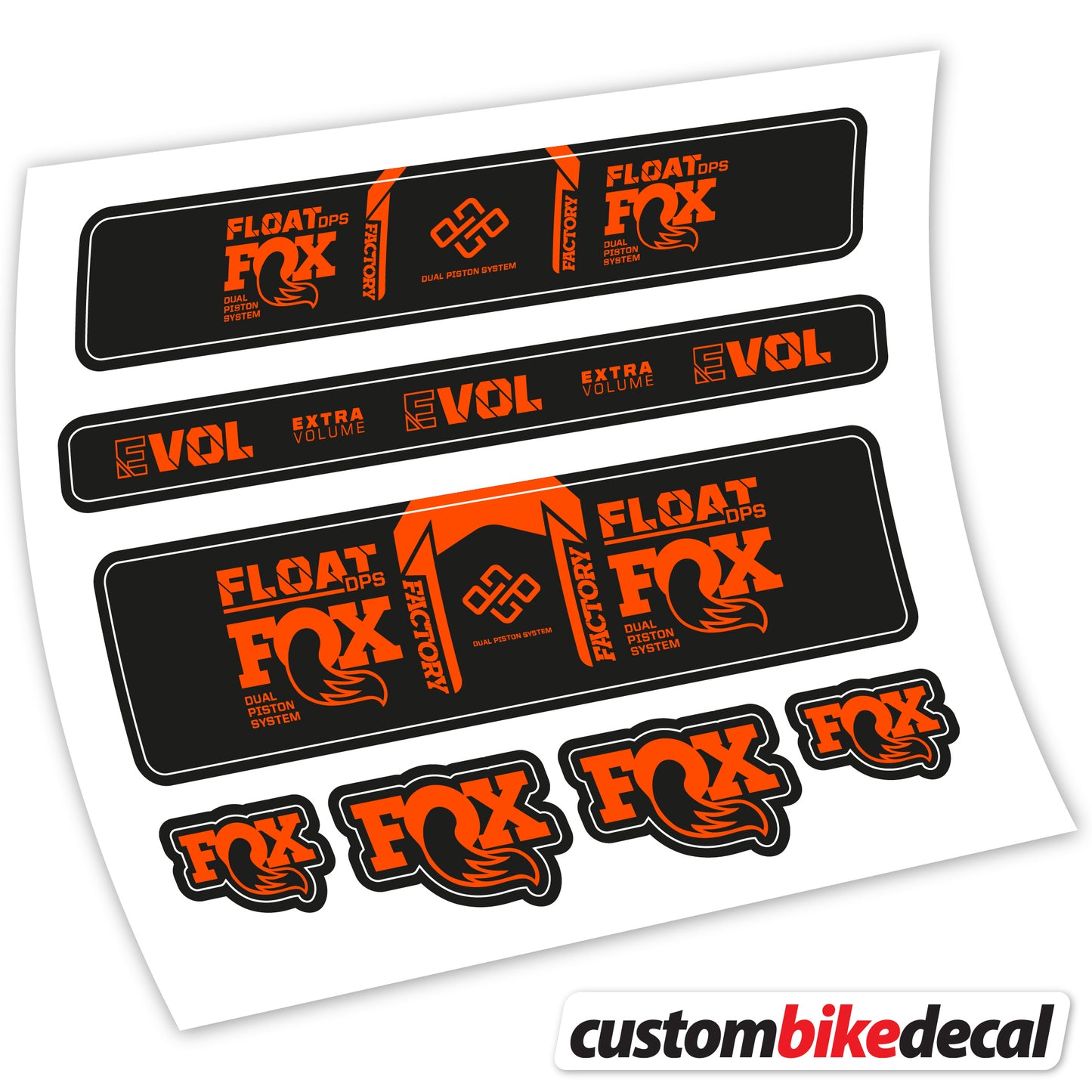Aufkleber Fox Float Factory DPS 2022, Fahrradgabel Sticker Vinyl