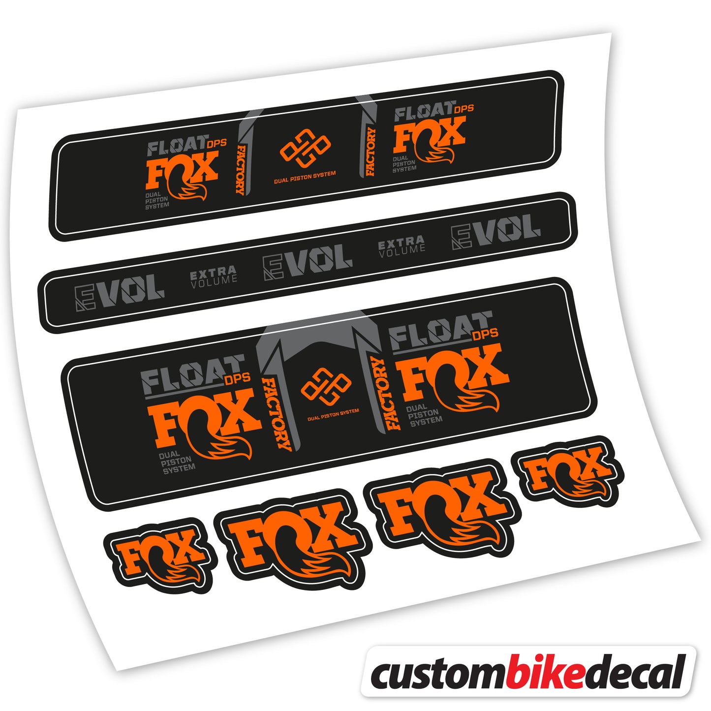 Aufkleber Fox Float Factory DPS 2022, Fahrradgabel Sticker Vinyl