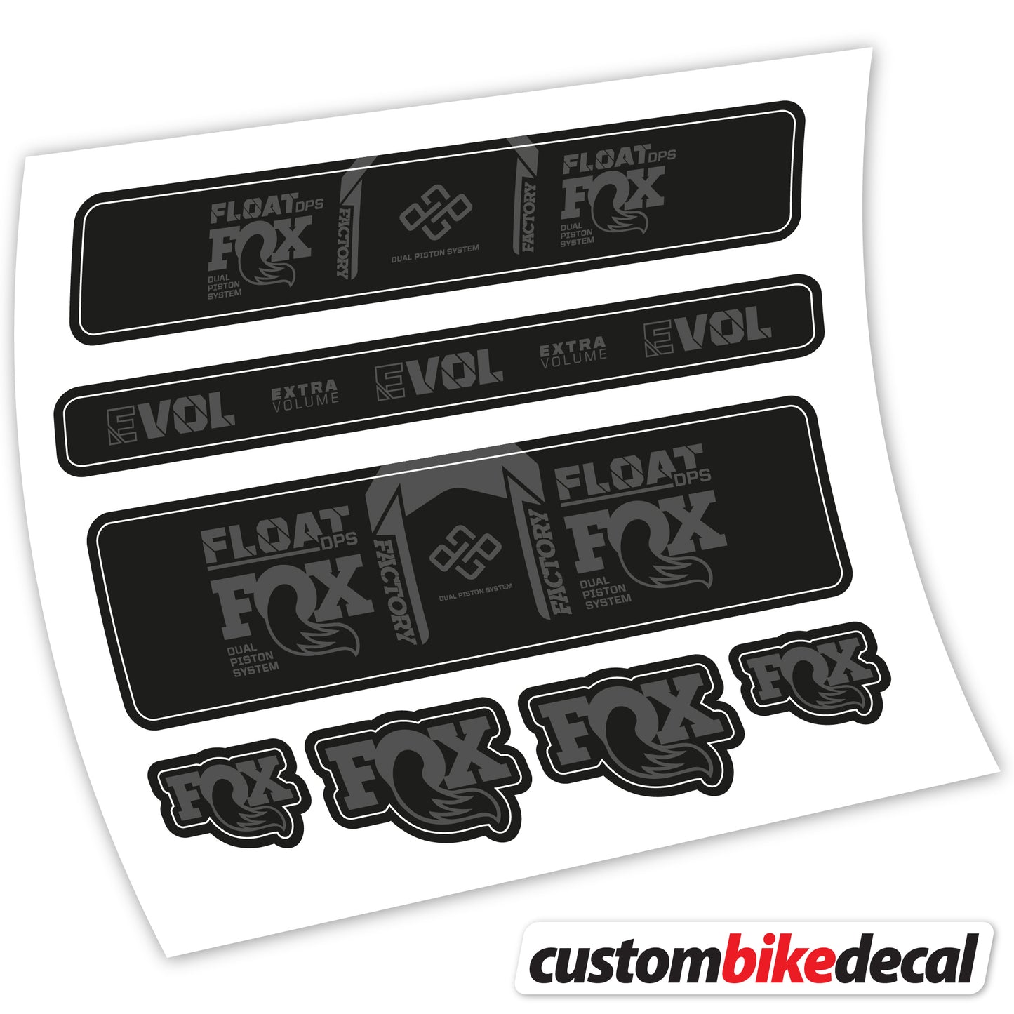 Aufkleber Fox Float Factory DPS 2022, Fahrradgabel Sticker Vinyl
