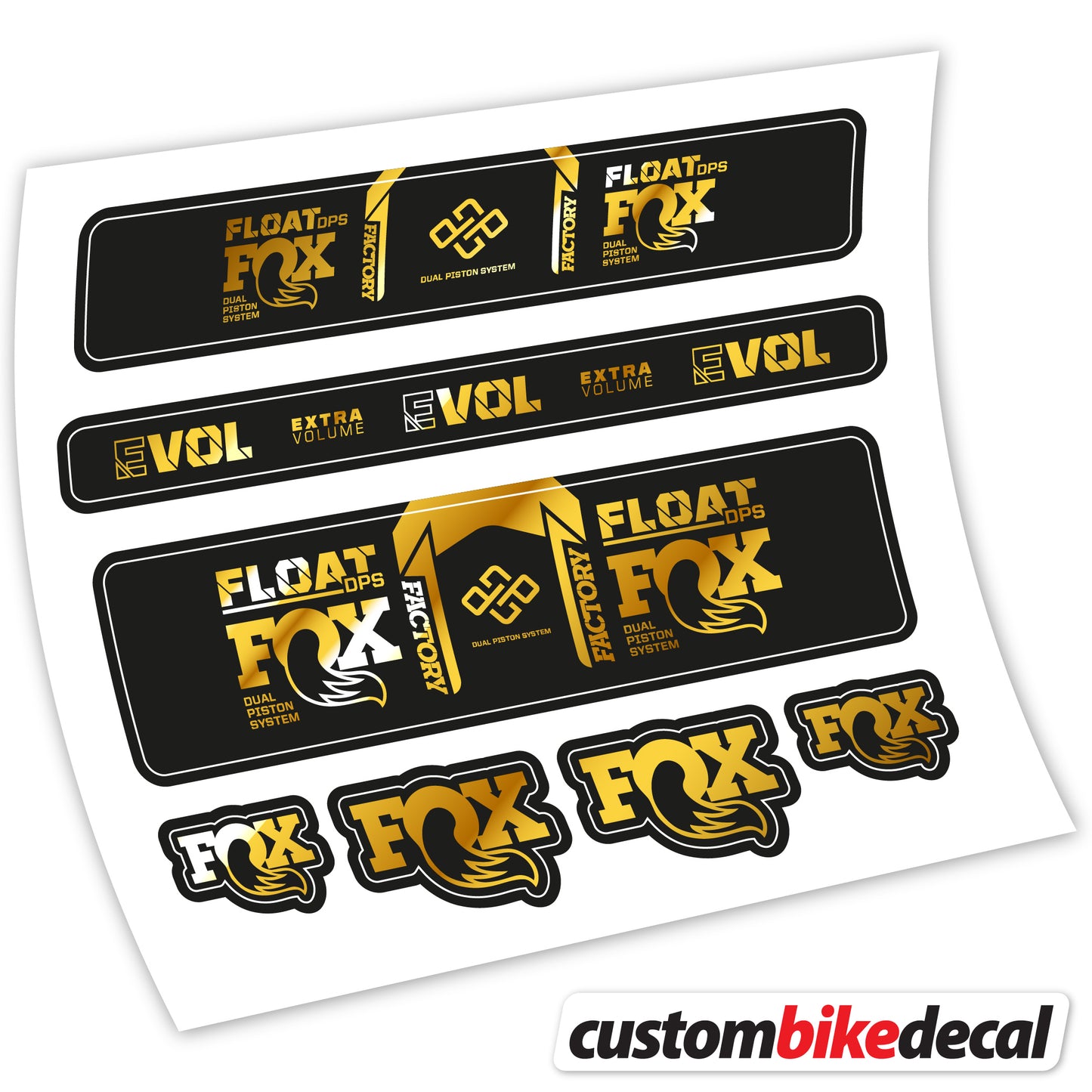 Aufkleber Fox Float Factory DPS 2022, Fahrradgabel Sticker Vinyl