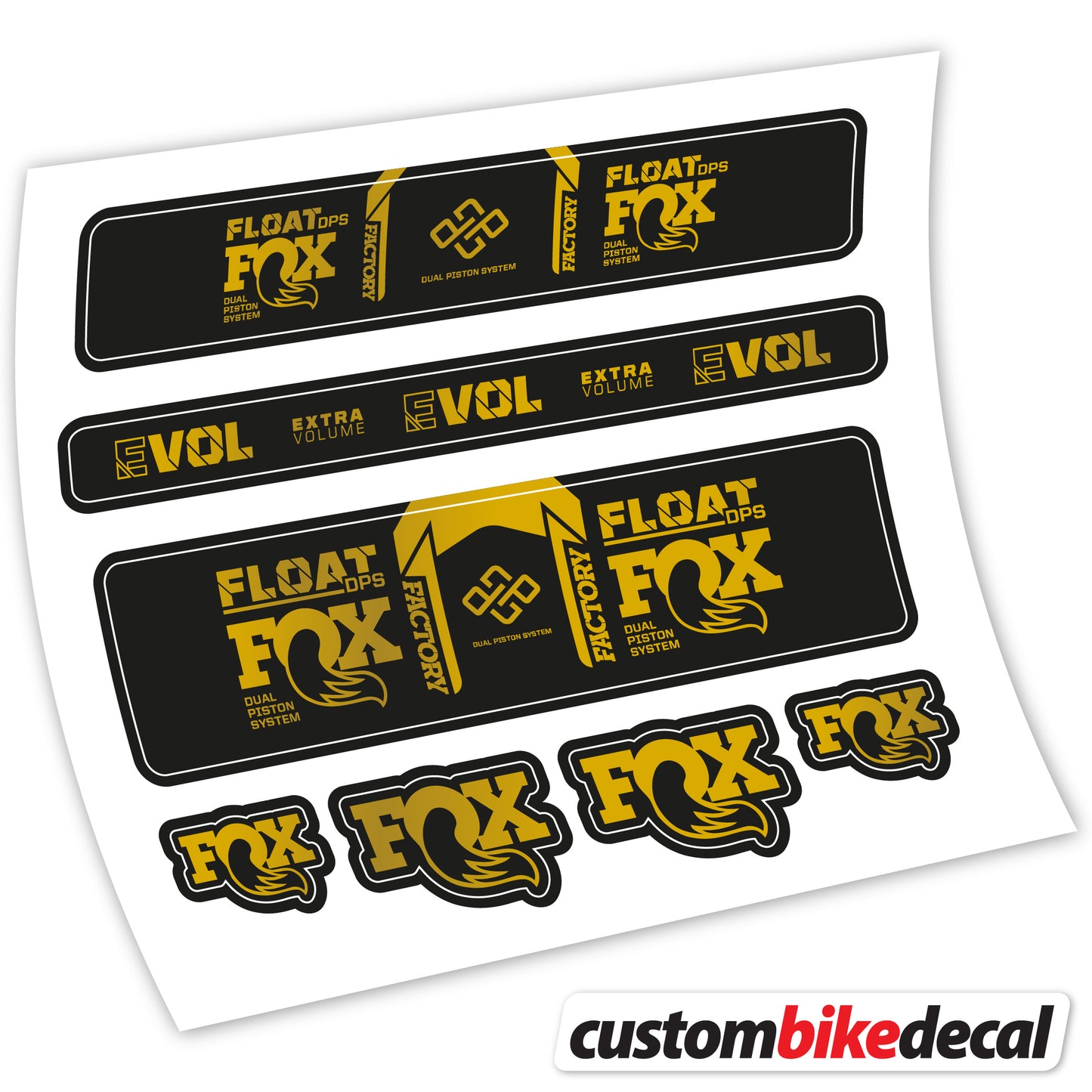 Aufkleber Fox Float Factory DPS 2022, Fahrradgabel Sticker Vinyl