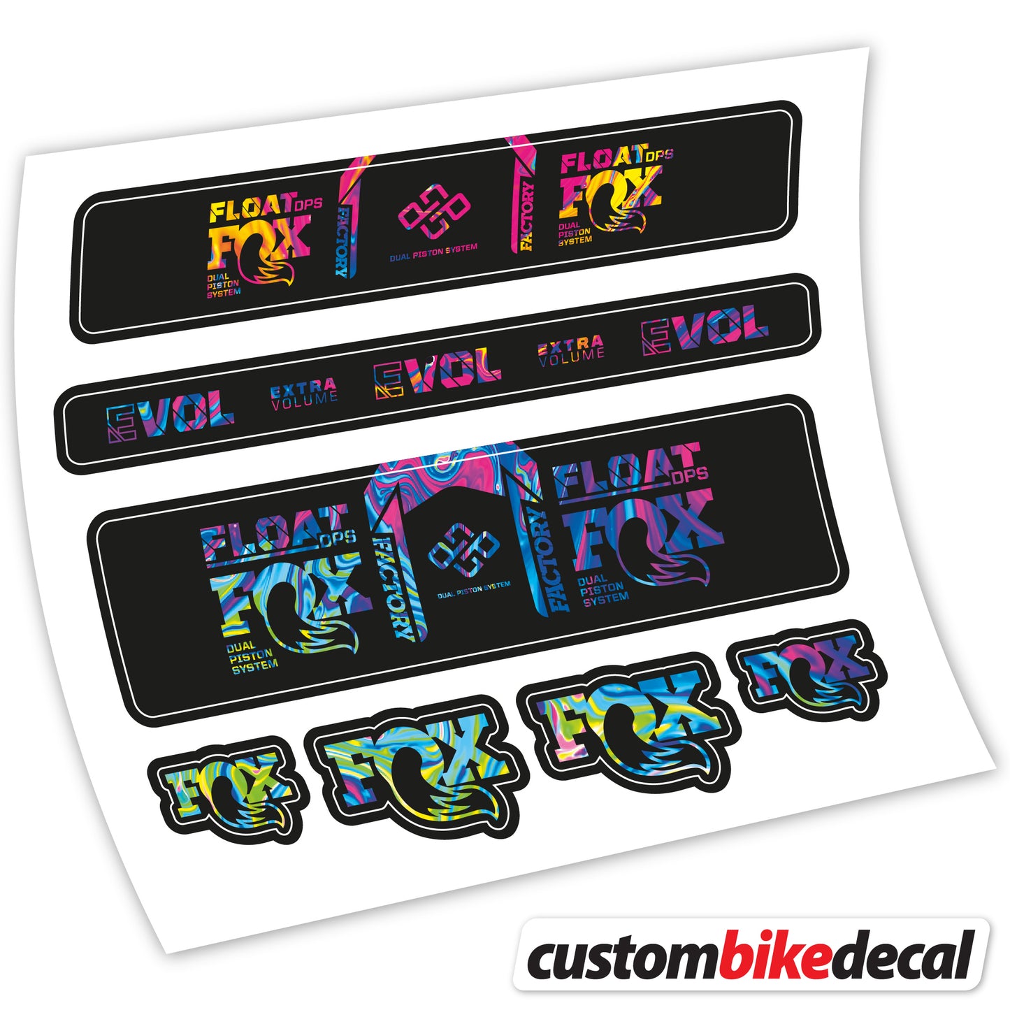 Aufkleber Fox Float Factory DPS 2022, Fahrradgabel Sticker Vinyl