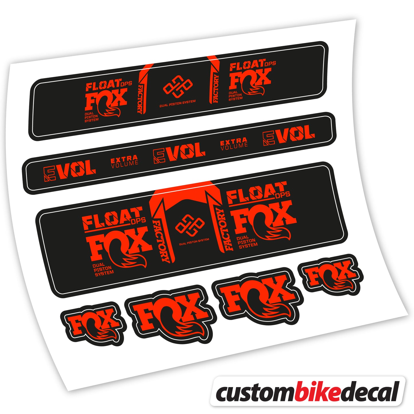 Aufkleber Fox Float Factory DPS 2022, Fahrradgabel Sticker Vinyl