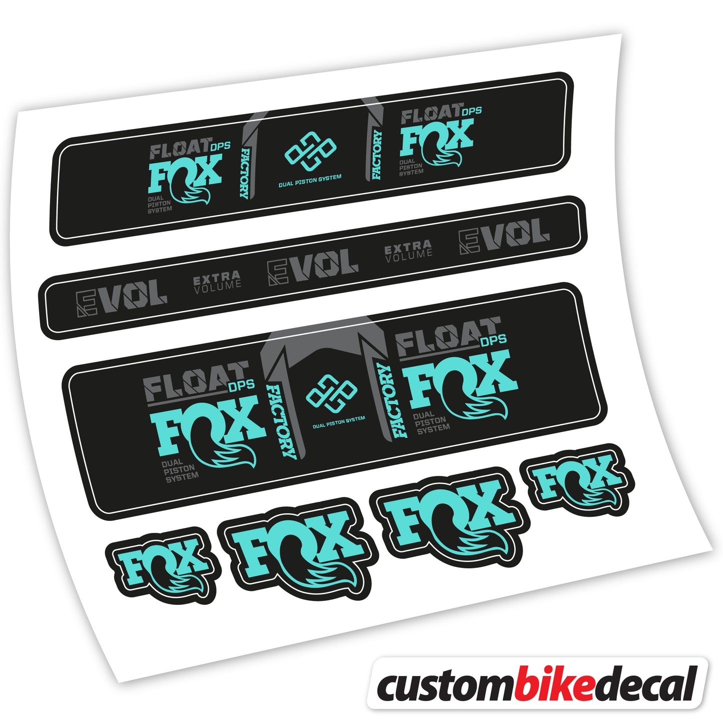 Aufkleber Fox Float Factory DPS 2022, Fahrradgabel Sticker Vinyl