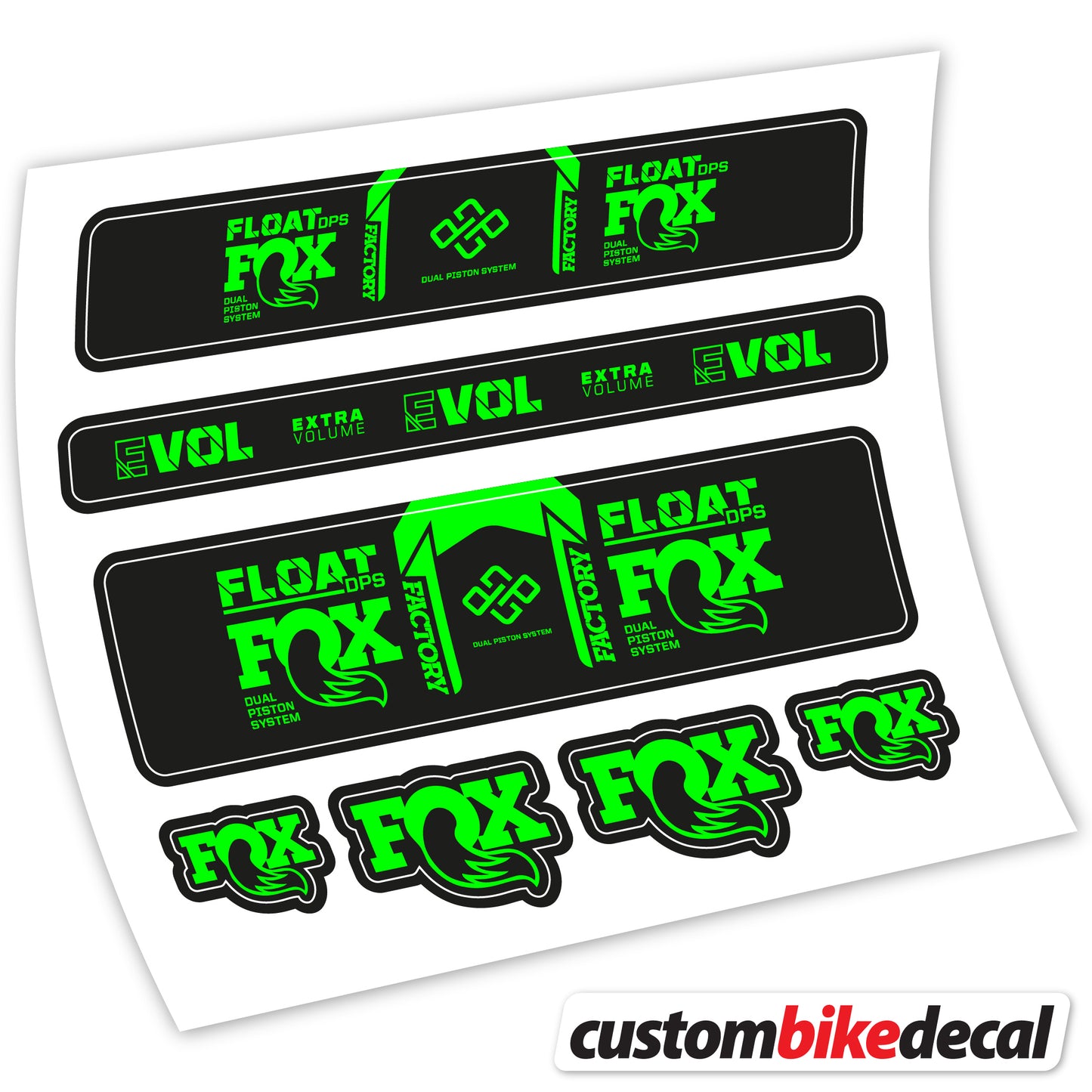 Aufkleber Fox Float Factory DPS 2022, Fahrradgabel Sticker Vinyl