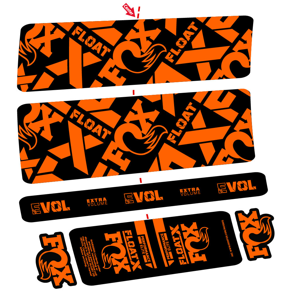 Decal Fox Float X Performance Elite, Rear Shock, Sticker Vinyl