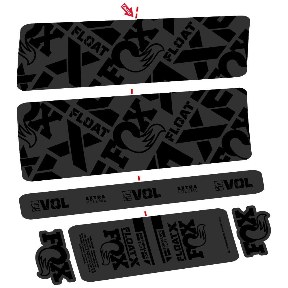Decal Fox Float X Performance Elite, Rear Shock, Sticker Vinyl