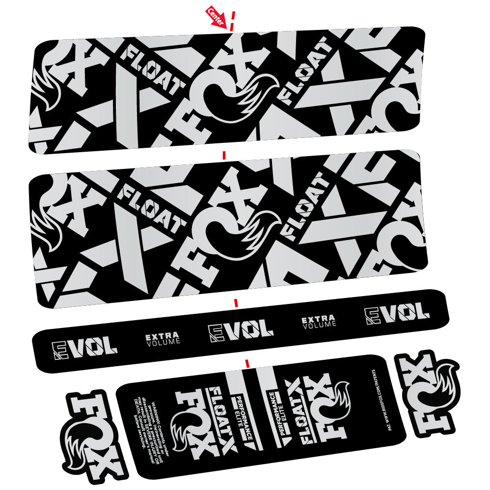 Decal Fox Float X Performance Elite, Rear Shock, Sticker Vinyl