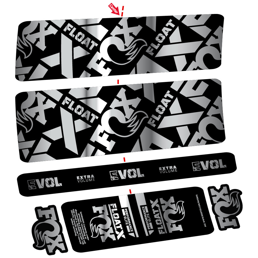 Decal Fox Float X Performance Elite, Rear Shock, Sticker Vinyl
