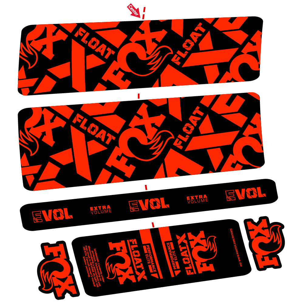 Decal Fox Float X Performance Elite, Rear Shock, Sticker Vinyl