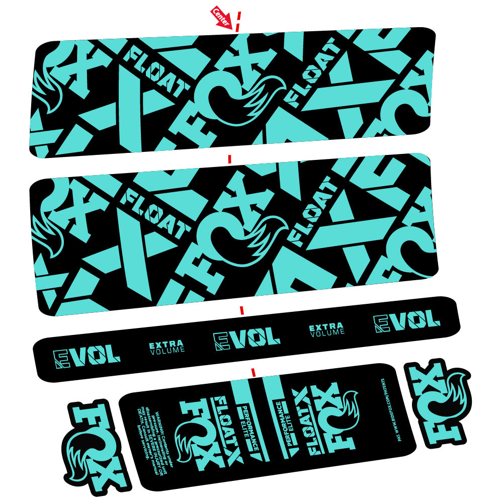 Decal Fox Float X Performance Elite, Rear Shock, Sticker Vinyl