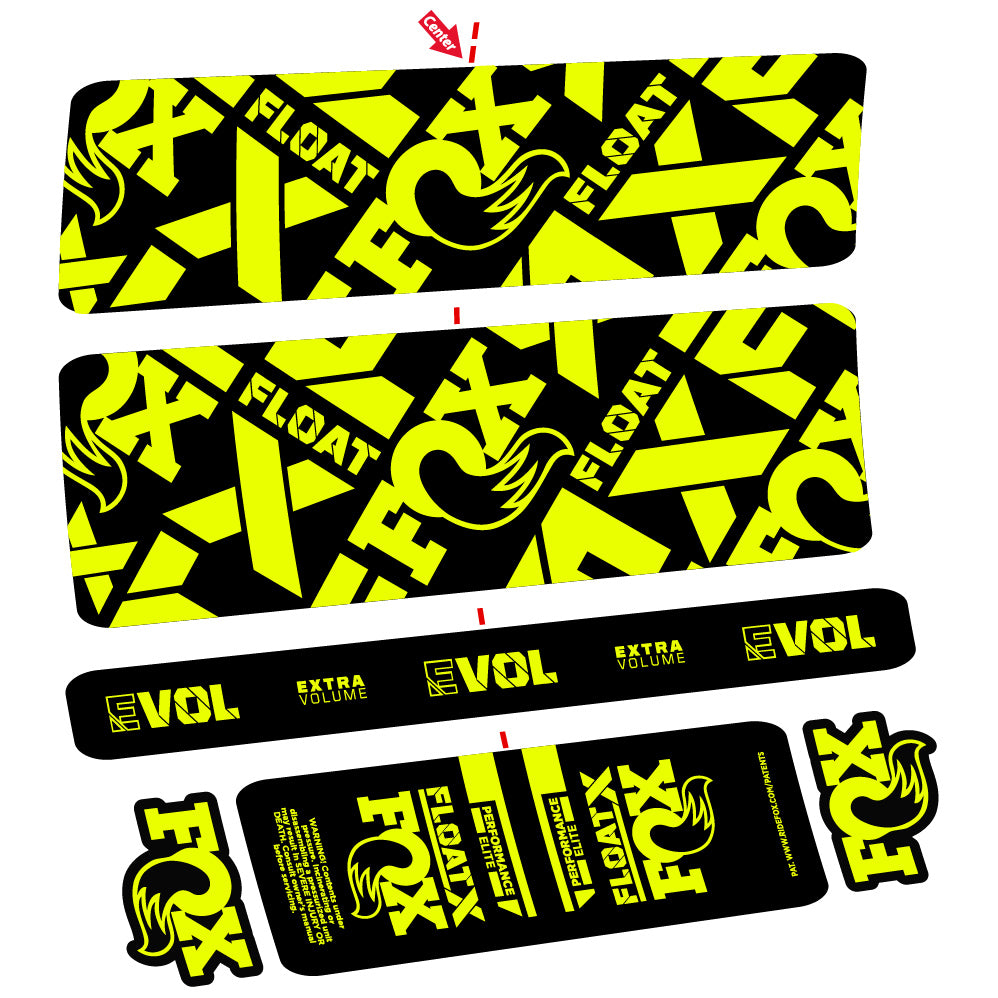 Decal Fox Float X Performance Elite, Rear Shock, Sticker Vinyl