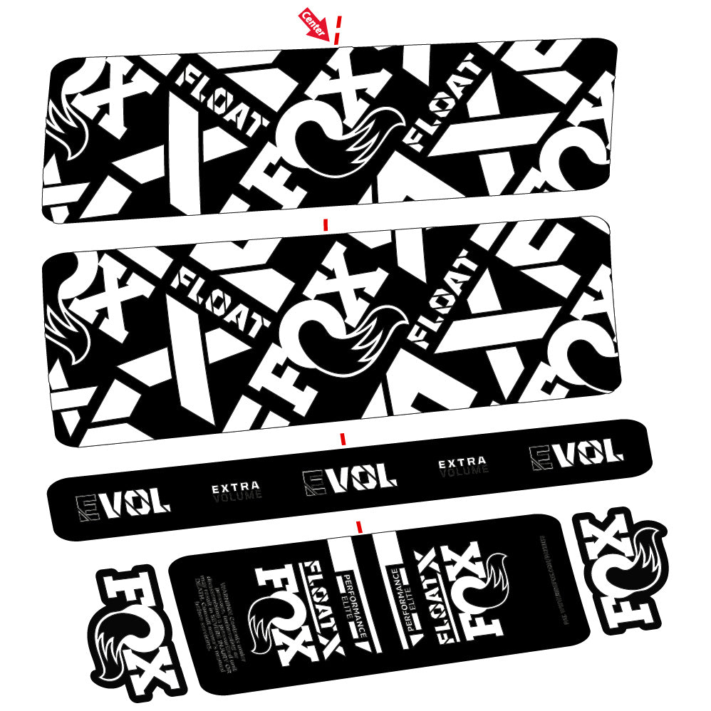 Decal Fox Float X Performance Elite, Rear Shock, Sticker Vinyl
