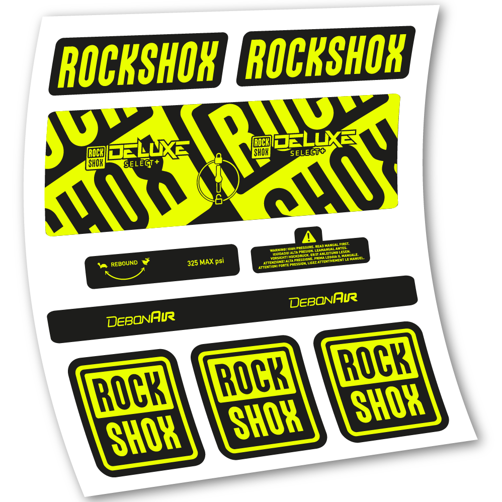 Decal Rock Shox Deluxe Select+, Rear Shox, sticker vinyl