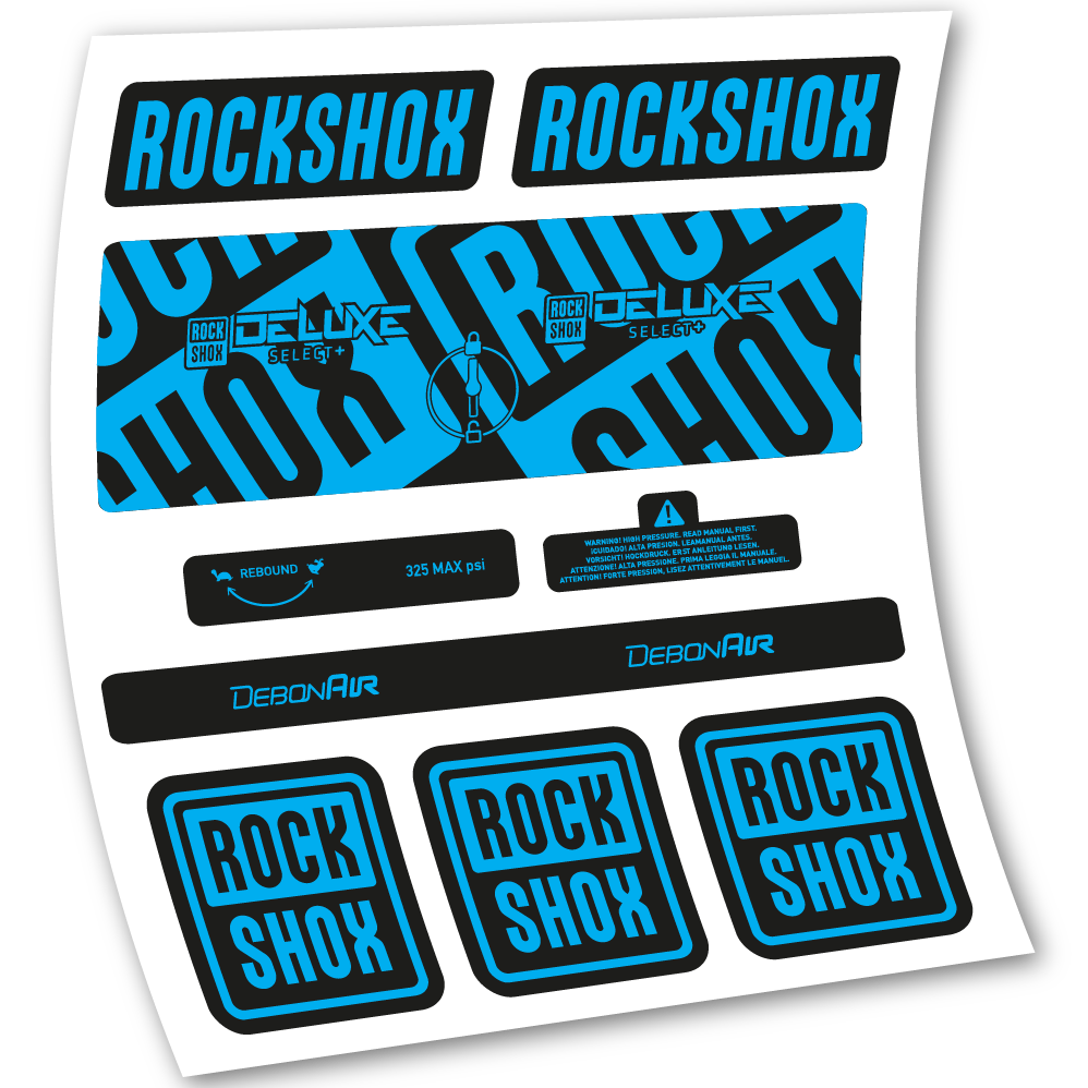 Decal Rock Shox Deluxe Select+, Rear Shox, sticker vinyl