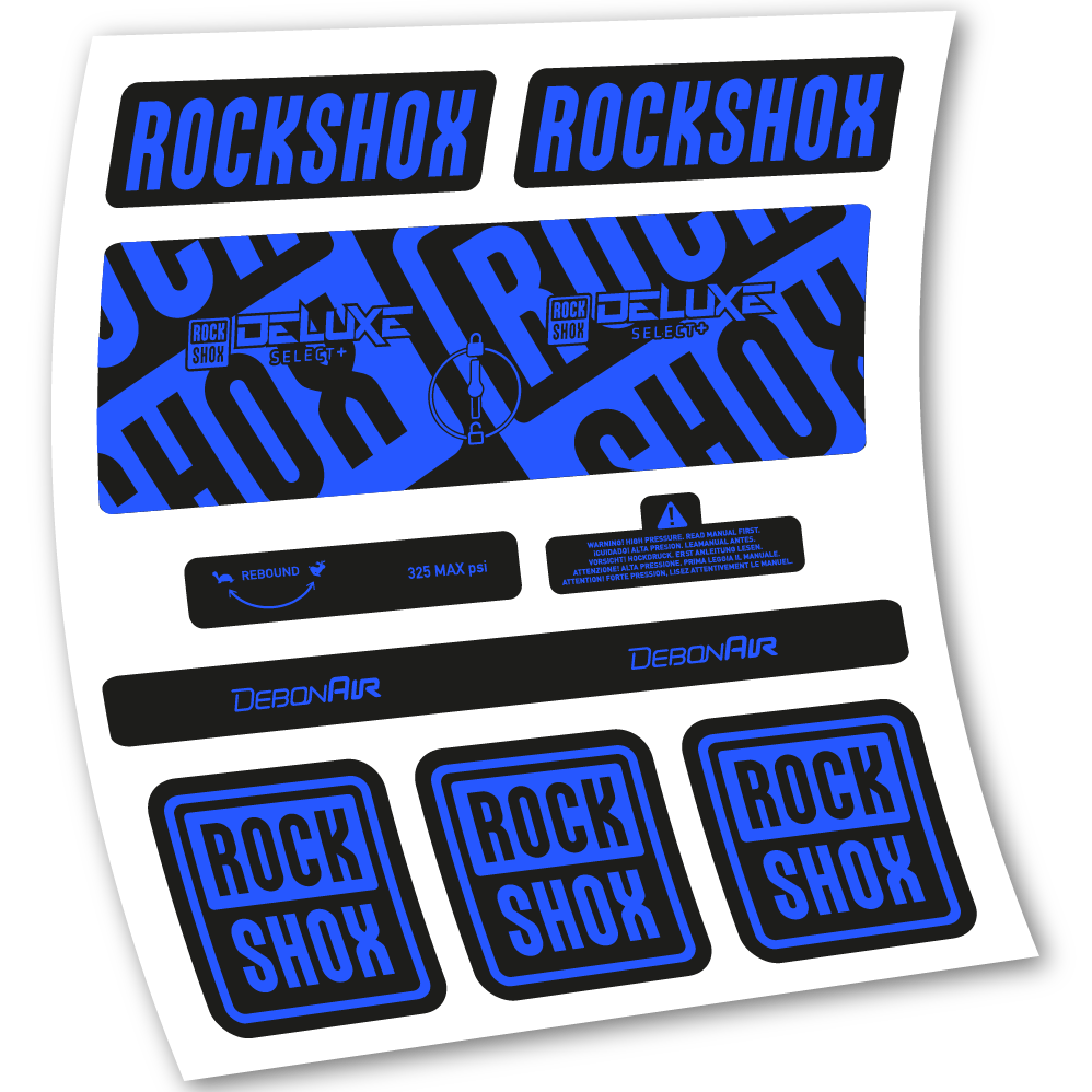 Decal Rock Shox Deluxe Select+, Rear Shox, sticker vinyl