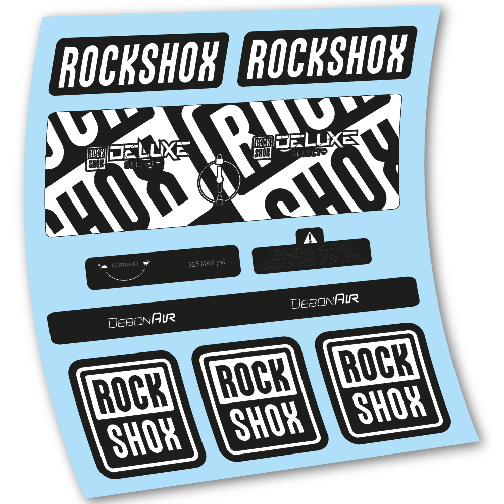 Decal Rock Shox Deluxe Select+, Rear Shox, sticker vinyl