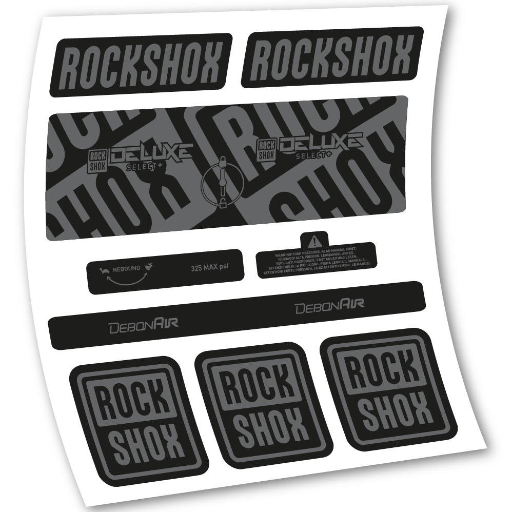 Decal Rock Shox Deluxe Select+, Rear Shox, sticker vinyl