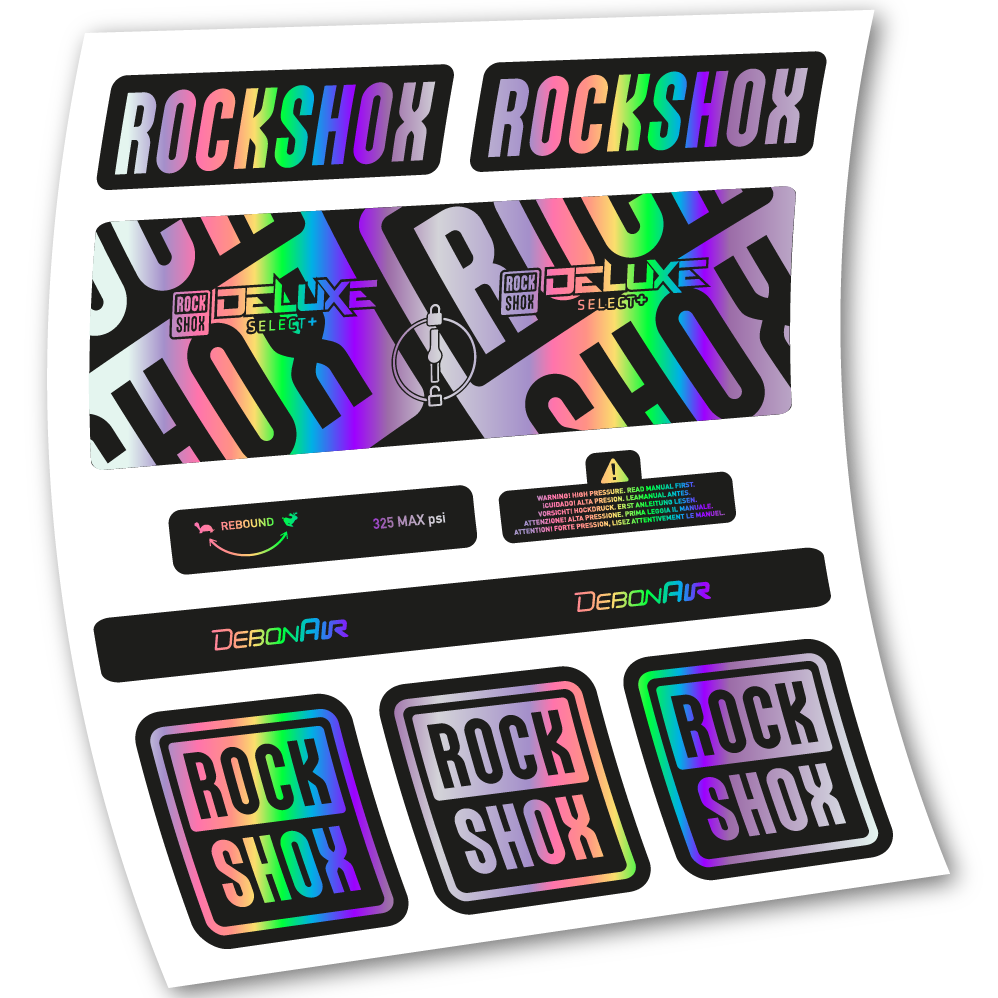 Decal Rock Shox Deluxe Select+, Rear Shox, sticker vinyl